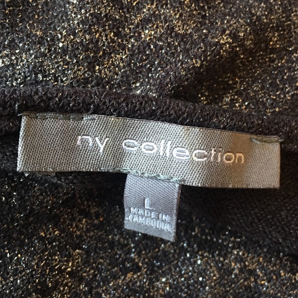 NY Collection Elegant Gray & Silver Cowl Neck Top - Picture 5 of 5